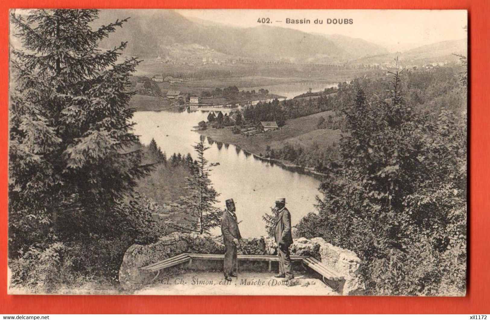 ZMU-41  Bassin Du Doubs  ANIME. Simon  402  Cachet Les Brenets 1922 - Les Brenets