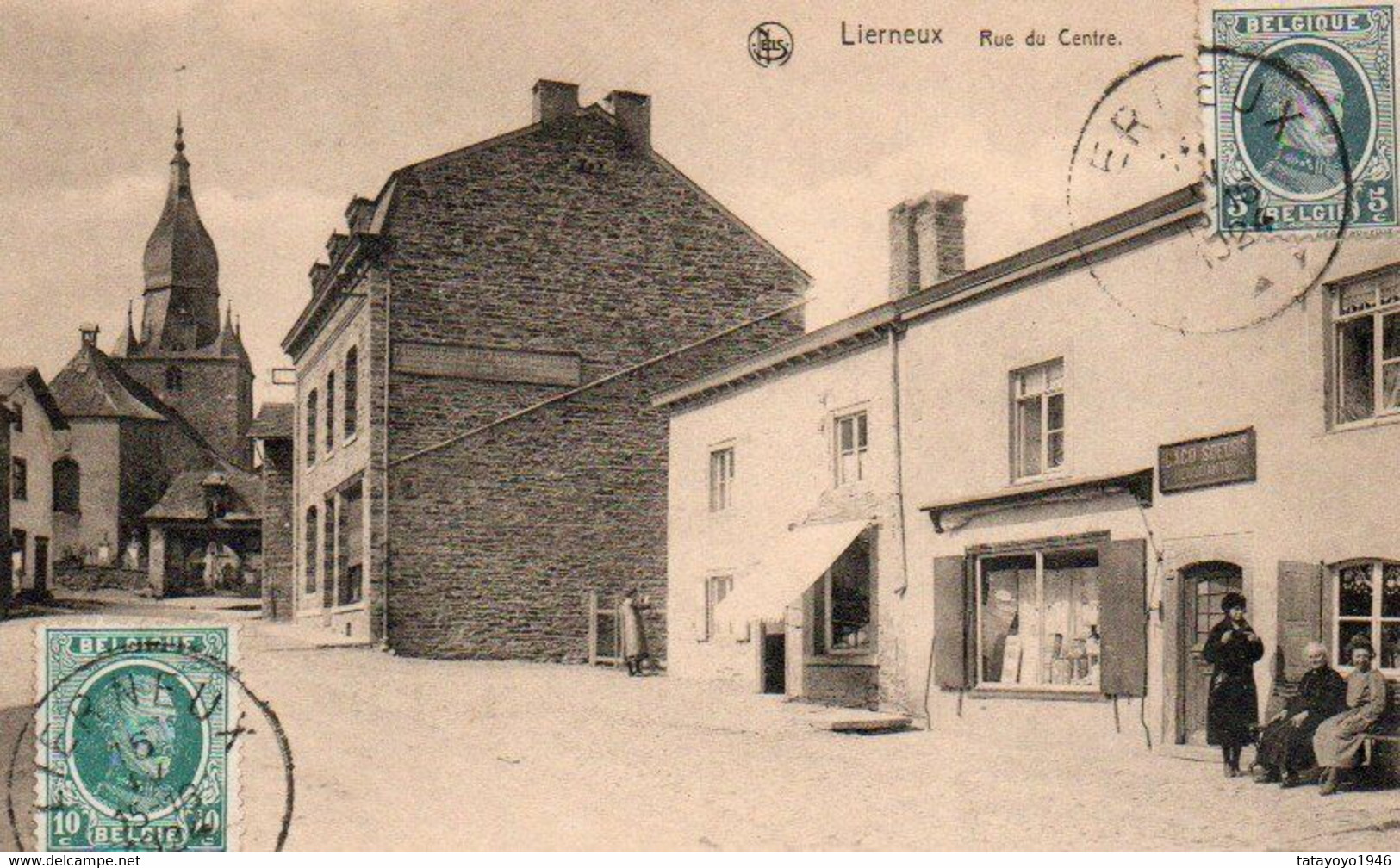 Lierneux  Rue Du Centre Daco Soeurs Négocientes  Animée Voyagé En 1924 - Lierneux