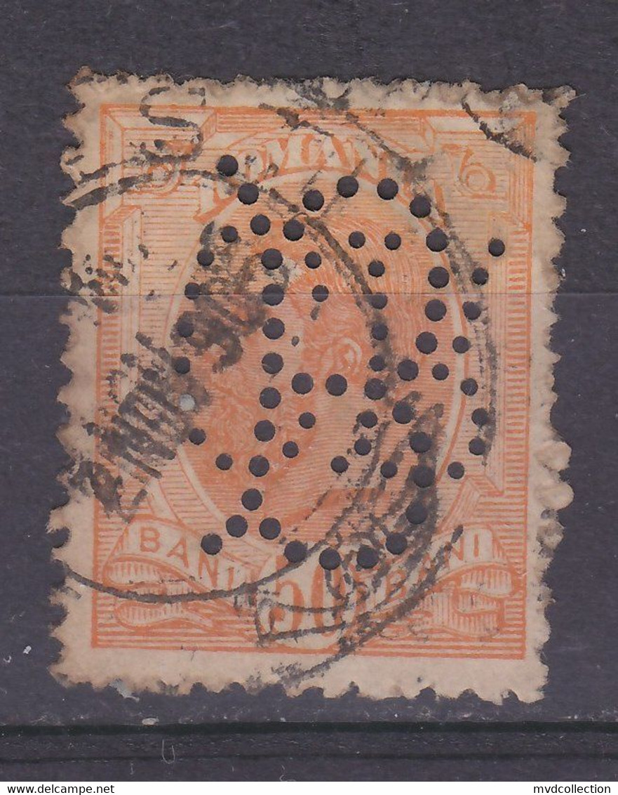 ROMANIA 50 Bani INTERESTING PERFIN Perforé Perforated 1894 - Perforiert/Gezähnt