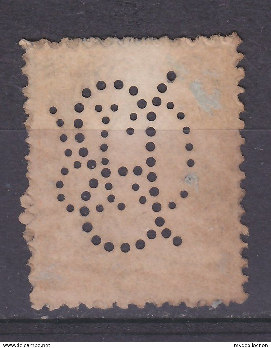 ROMANIA 50 Bani INTERESTING PERFIN Perforé Perforated 1894 - Perfin