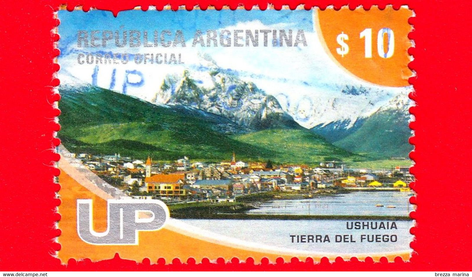 ARGENTINA - Usato - 2008 - Attrazioni Turistiche - Ushuaia - Tierra Del Fuego - $ 10 - Usados
