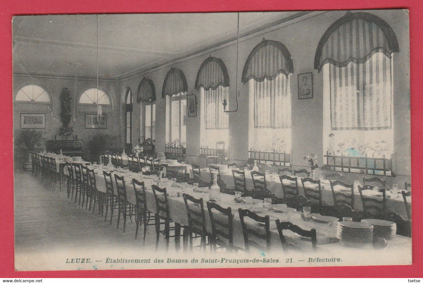 Leuze - Etablissement Des Dames De Saint-François-de-Sales - Réfectoire - 1919 ( Voir Verso ) - Leuze-en-Hainaut