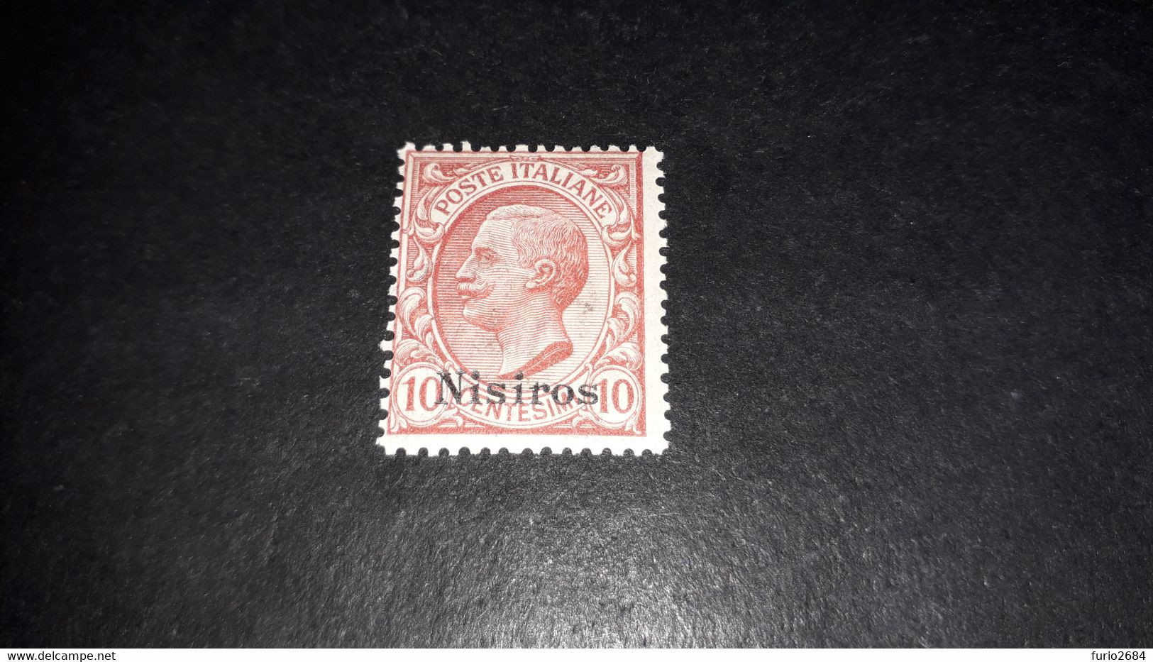 04AL16 POSSEDIMENTI ITALIANI ISOLE EGEO 1912 FRANCOBOLLI D'ITALIA SOPRASTAMPATI NISIROS CENT. 10 "X" - Egée (Nisiro)