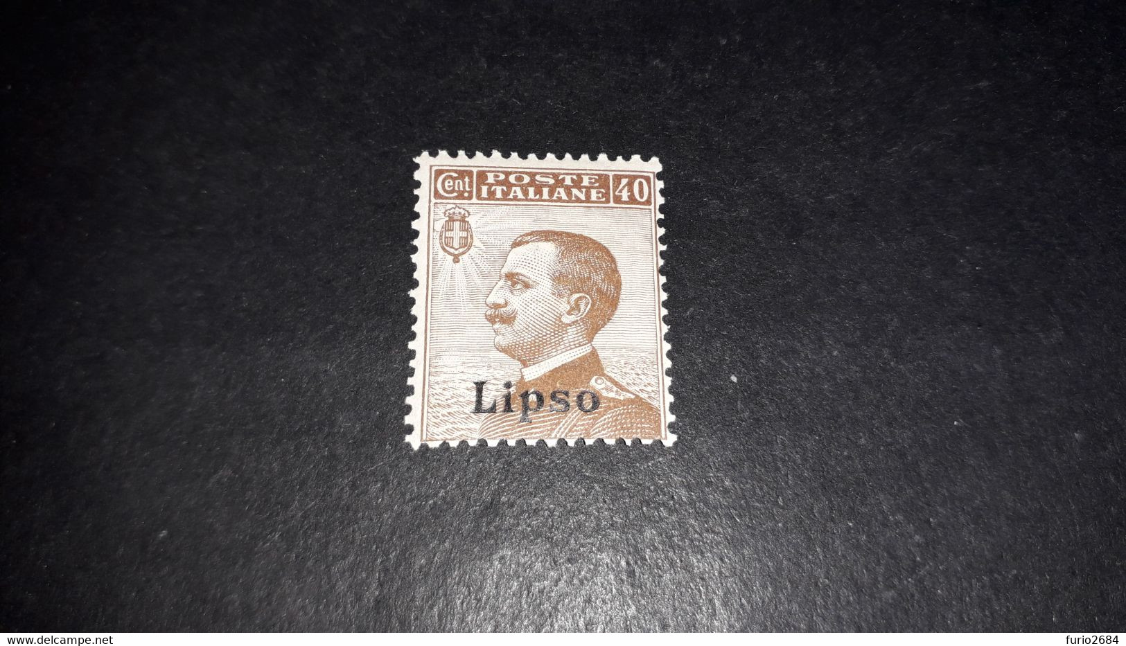 04AL16 POSSEDIMENTI ITALIANI ISOLE EGEO 1912 FRANCOBOLLI D'ITALIA SOPRASTAMPATI LIPSO 40 CENT. "X" - Egeo (Lipso)