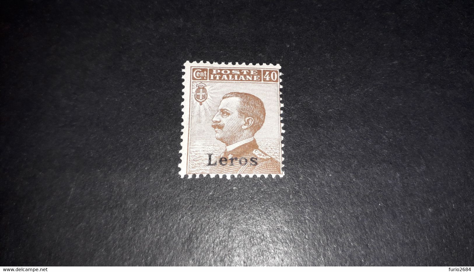 04AL16 POSSEDIMENTI ITALIANI ISOLE EGEO 1912 FRANCOBOLLI D'ITALIA SOPRASTAMPATI LEROS 40 CENT. "X" - Ägäis (Lero)