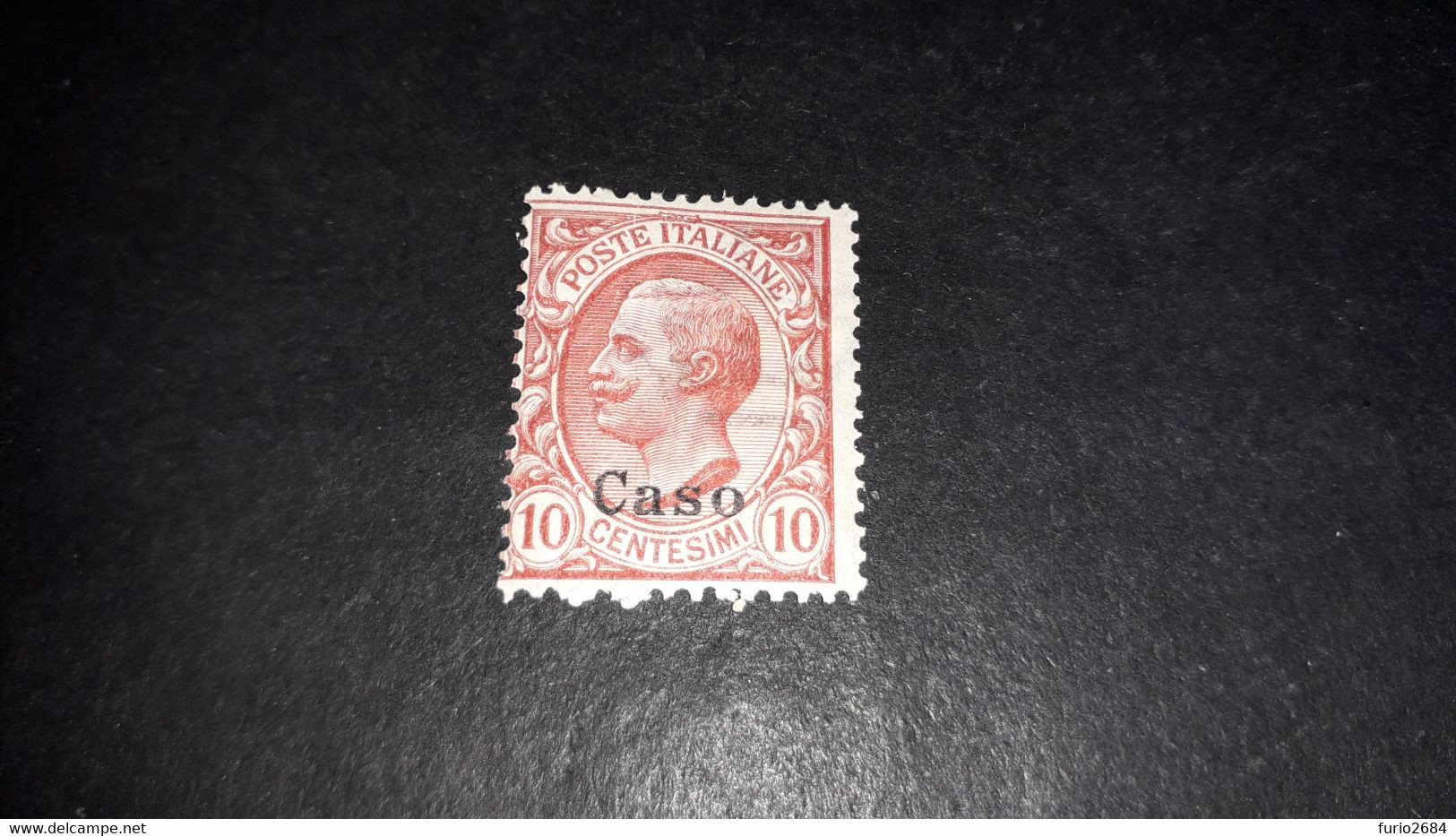 04AL16 POSSEDIMENTI ITALIANI ISOLE EGEO 1912 FRANCOBOLLI D'ITALIA SOPRASTAMPATI CASO 10 CENT. "X" - Egée (Caso)