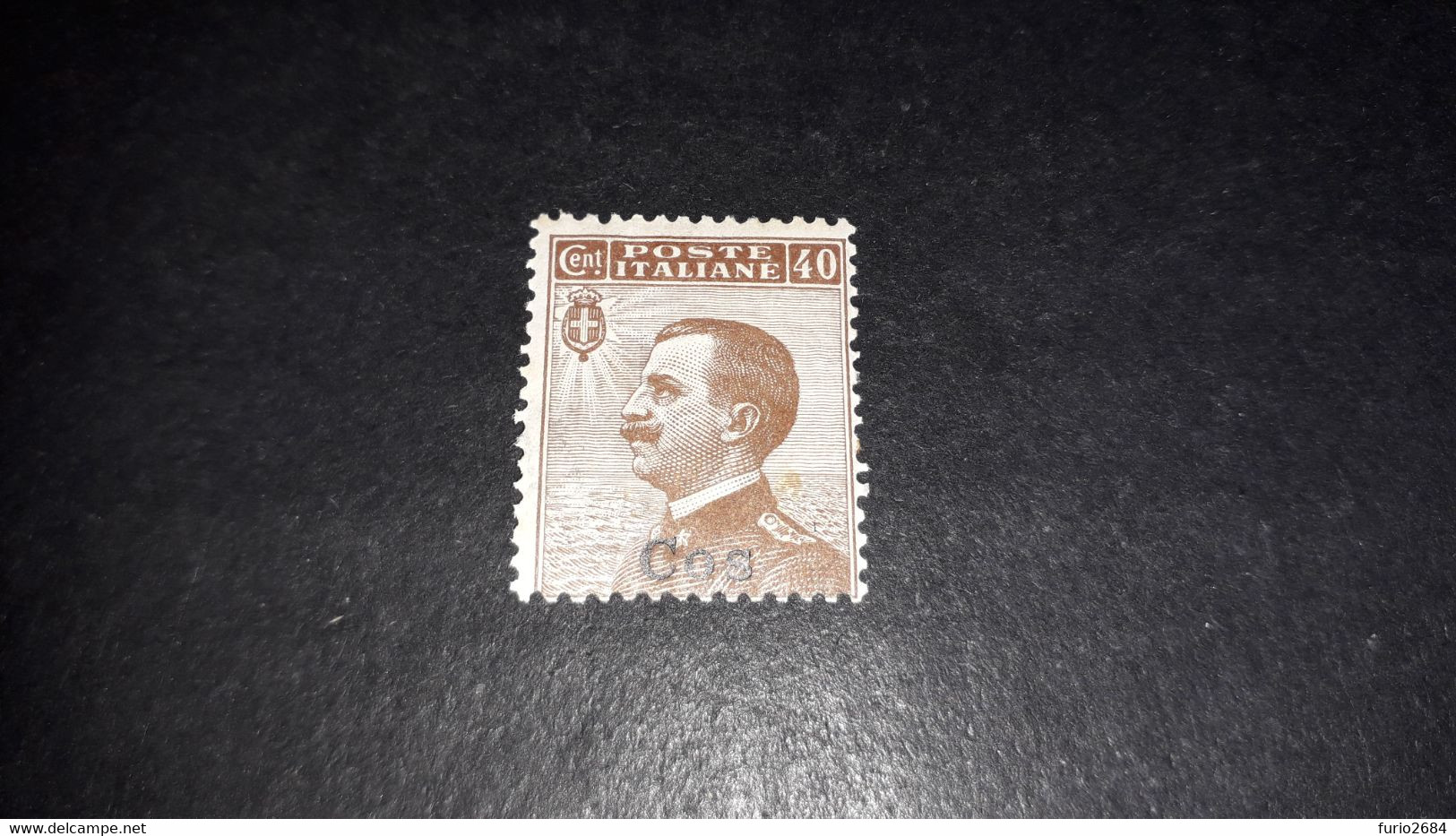 04AL16 POSSEDIMENTI ITALIANI ISOLE EGEO 1912 FRANCOBOLLI D'ITALIA SOPRASTAMPATI COS 40 CENT. "X" - Aegean (Coo)