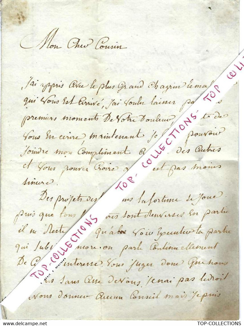 1789 De Paris  Artaud Ch. De La Guerche Pour Son Cousin Artaud De Latereau Avocat Au Parlement Lille Flandre B.E.V.SCAN - Autres & Non Classés