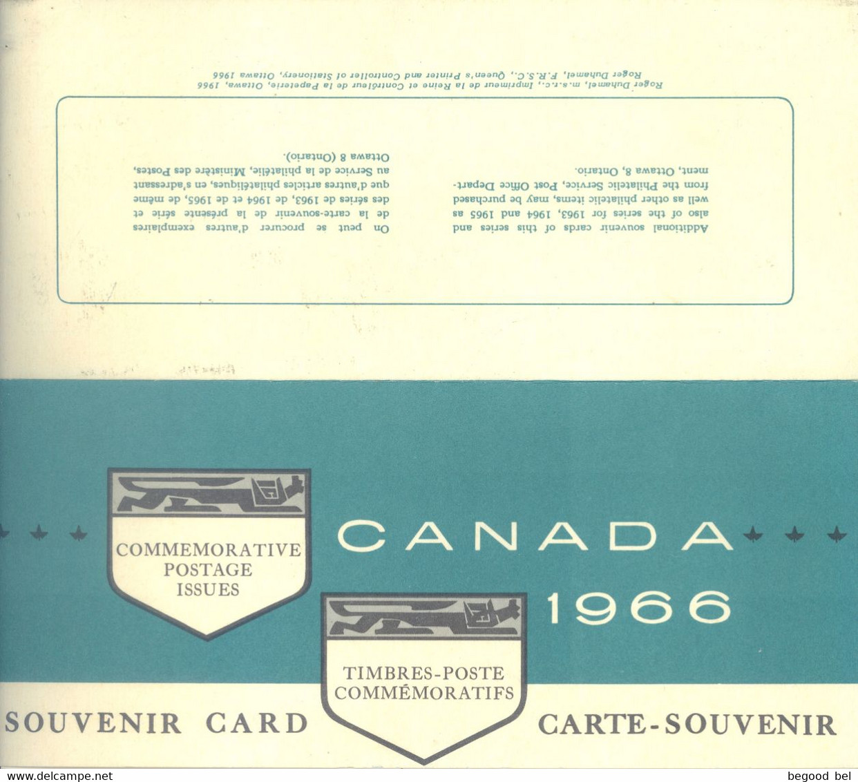 CANADA  - 1966 - SOUVENIR CARD - Lot 24891 - Canada Post Year Sets/merchandise