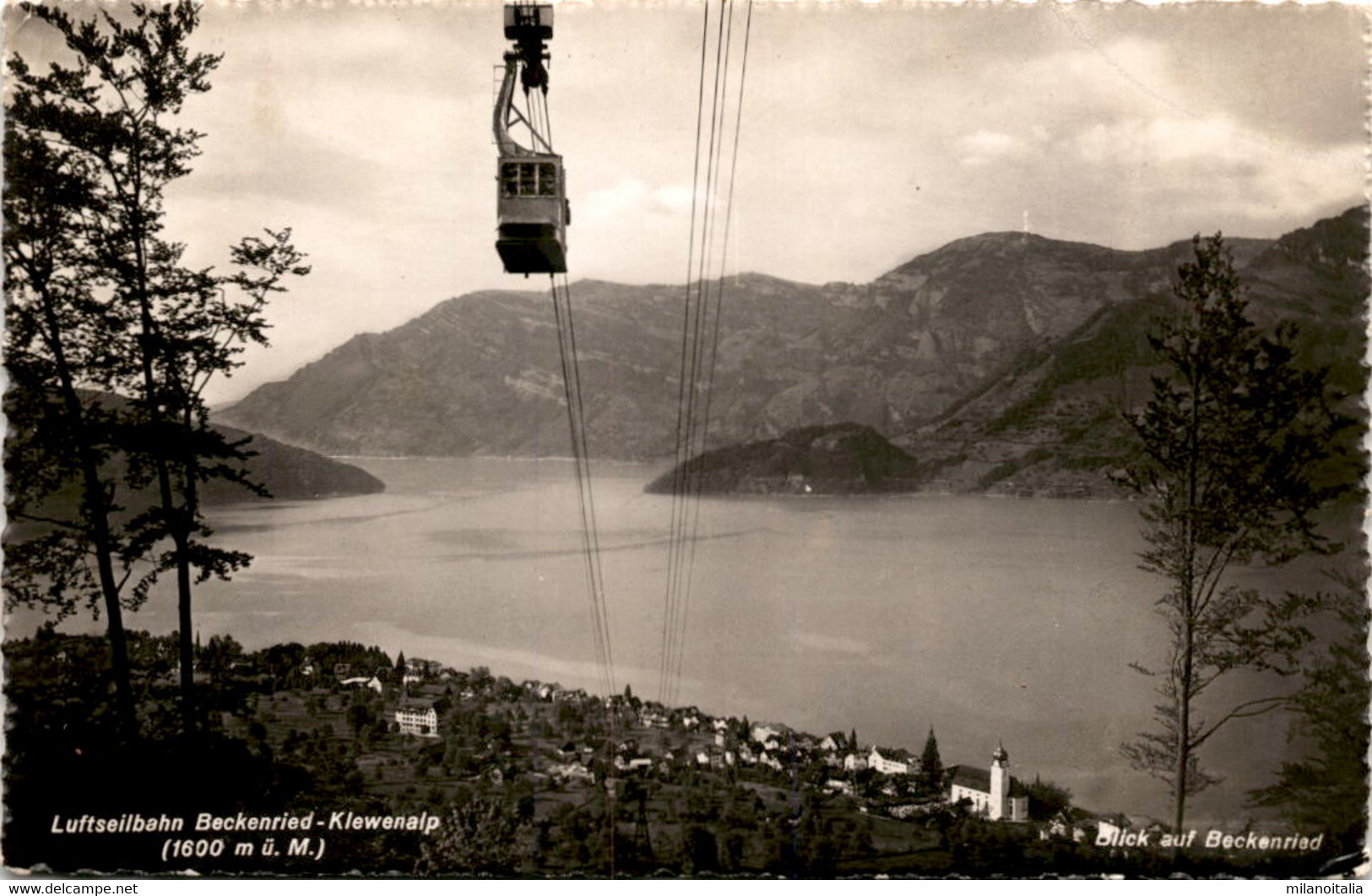 Luftseilbahn Beckenried-Klewenalp - Blick Auf Beckenried (3397) * Karte Von 1939 * 13. 6. 1944 - Beckenried