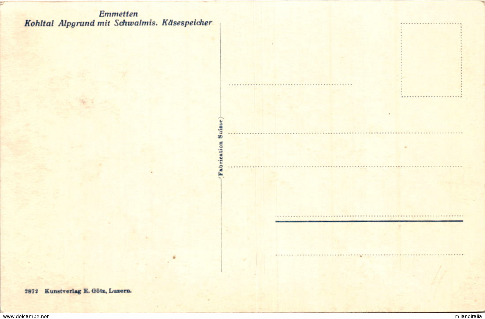 Emmetten - Kohltal Alpgrund Mit Schwalmis, Käsespeicher (2872) - Emmetten