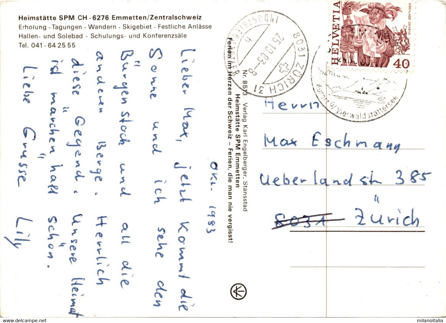 Heimstätte SPM, Konferenz- Und Ferienzentrum - Emmetten - 3 Bilder (8513) * 24. 10. 1983 - Emmetten