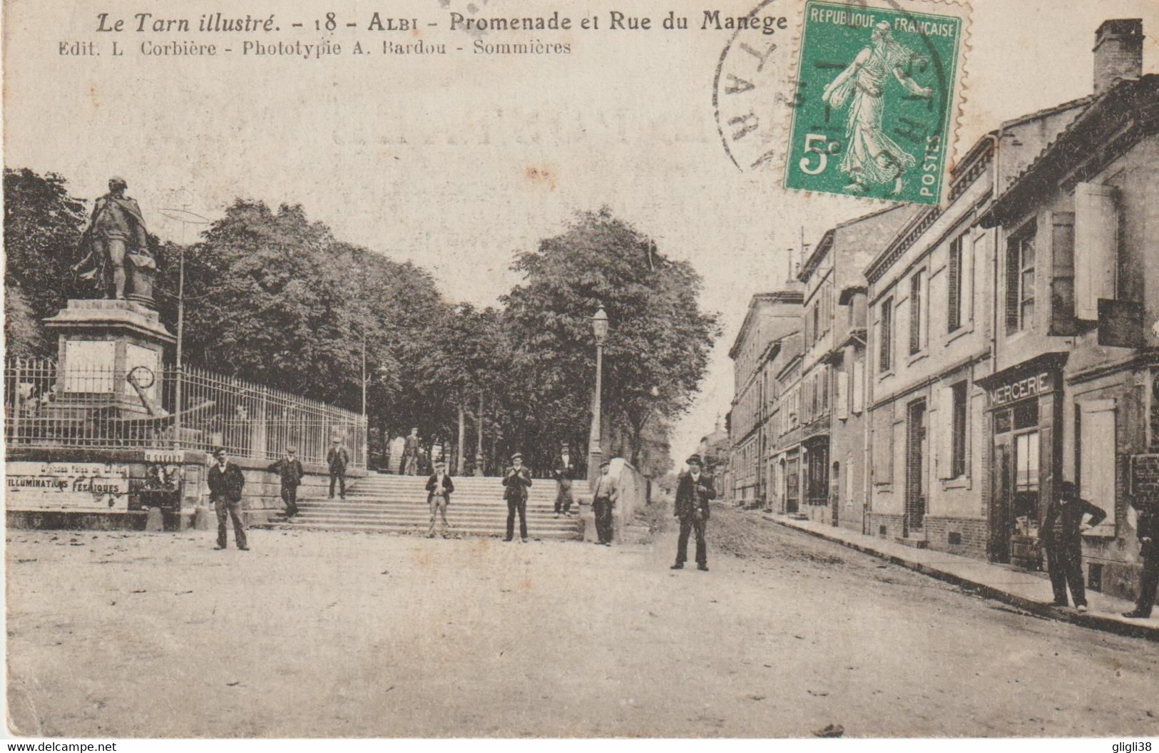 CPA-81-Tarn- ALBI- Promenade Et Rue Du Manège-  ( ETAT ) - Albi