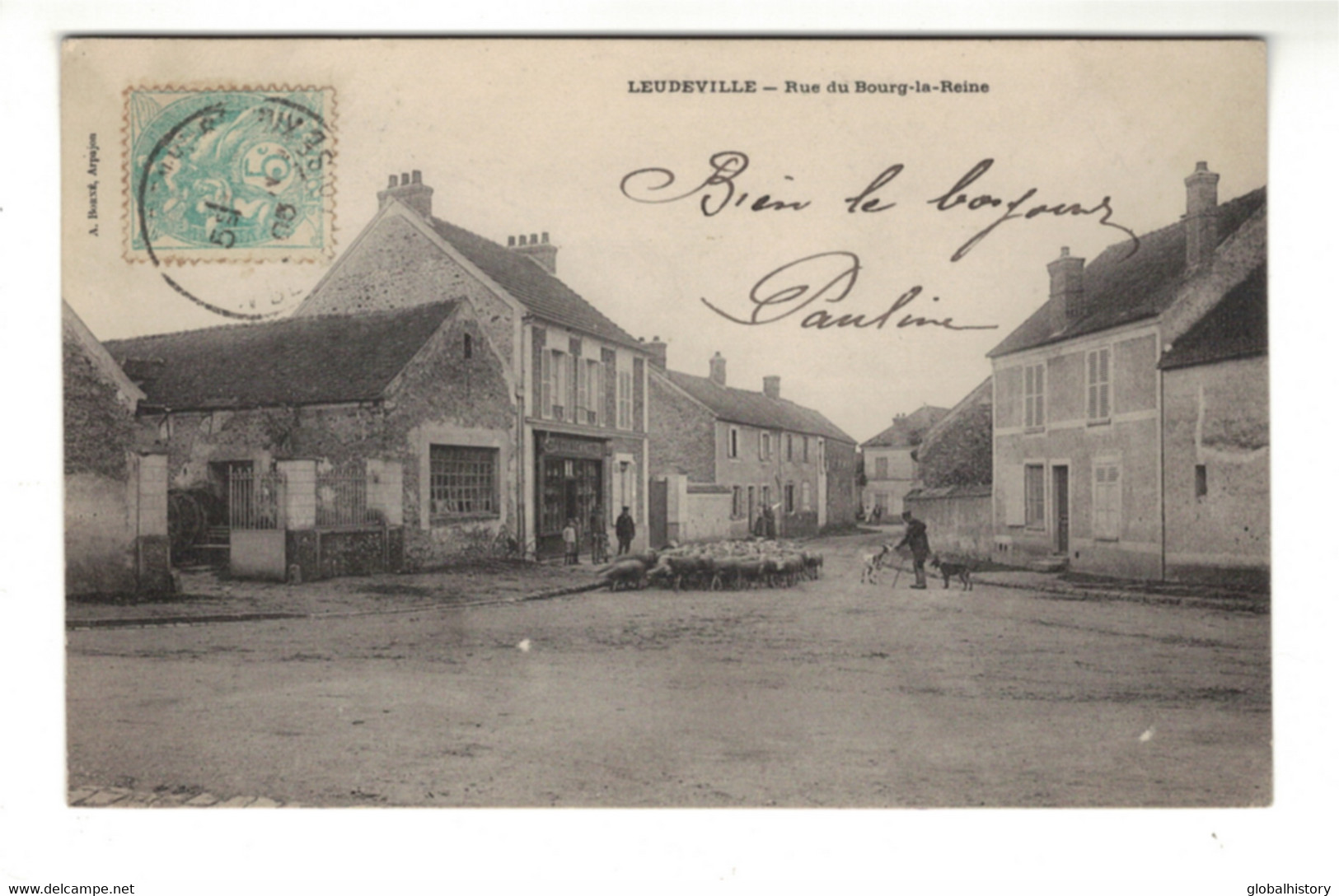 DG2666 - DEP.60 - LEUDEVILLE - RUE DU BOURG LA REINE - MOUTONS DANS LA RUE - Otros & Sin Clasificación