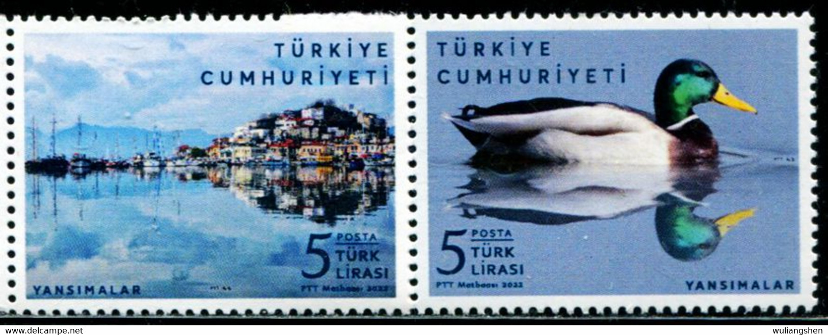 XH0441 Turkey 2022 Reflection On Ancient City And Duck Reflection 2V MNH - Neufs