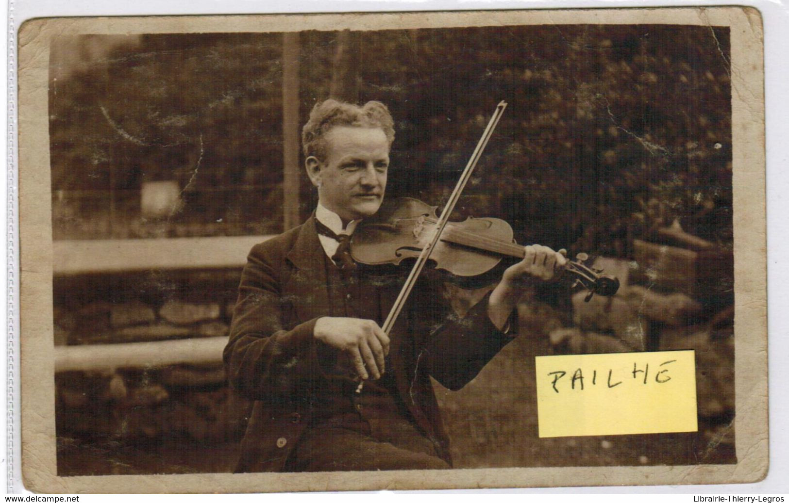 Cpa Carte Photo Clavier Prailhe  L'organiste ... Au Violon Musique église - Clavier