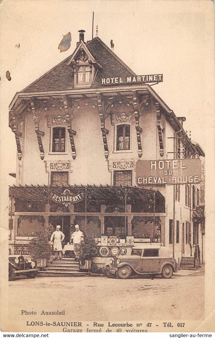 CPA 39 LONS LE SAUNIER RUE LECOURBE HOTEL DU CHEVAL ROUGE - Other & Unclassified