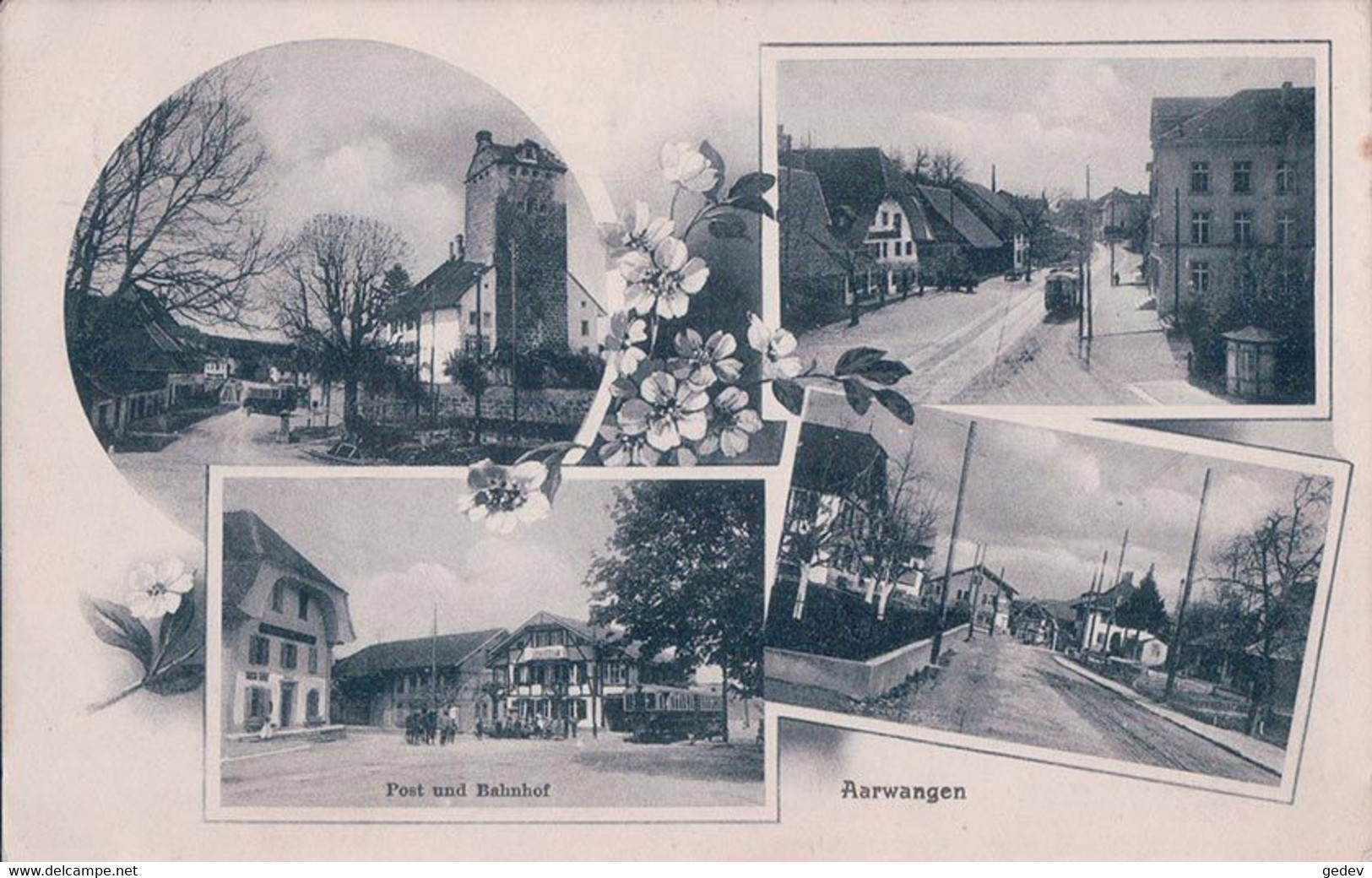 Aarwangen BE, Post Und Bahnhof, Tramway, 4 Vues (870) - Aarwangen