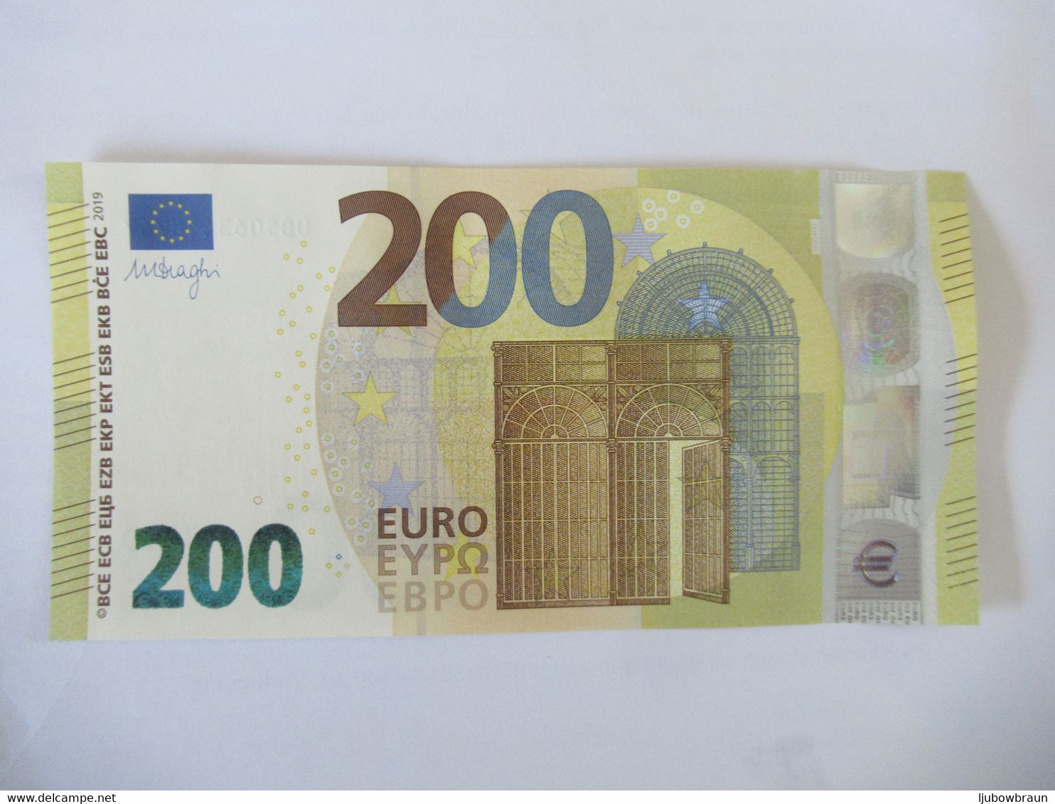 200 Euro-Schein Unc. Draghi UB , Unc., - 200 Euro