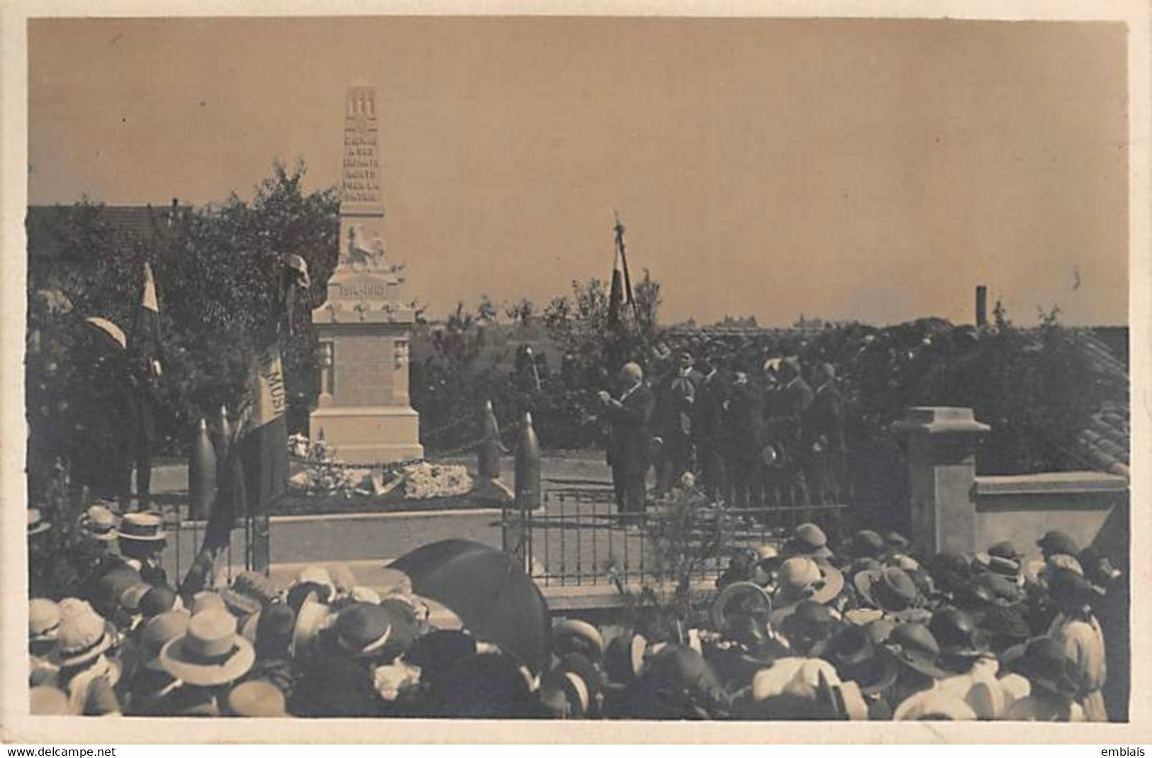 69 CHENAS - Carte Photo Du Monument Aux Morts, Les Discours Lors D'une Manifestation - Chenas