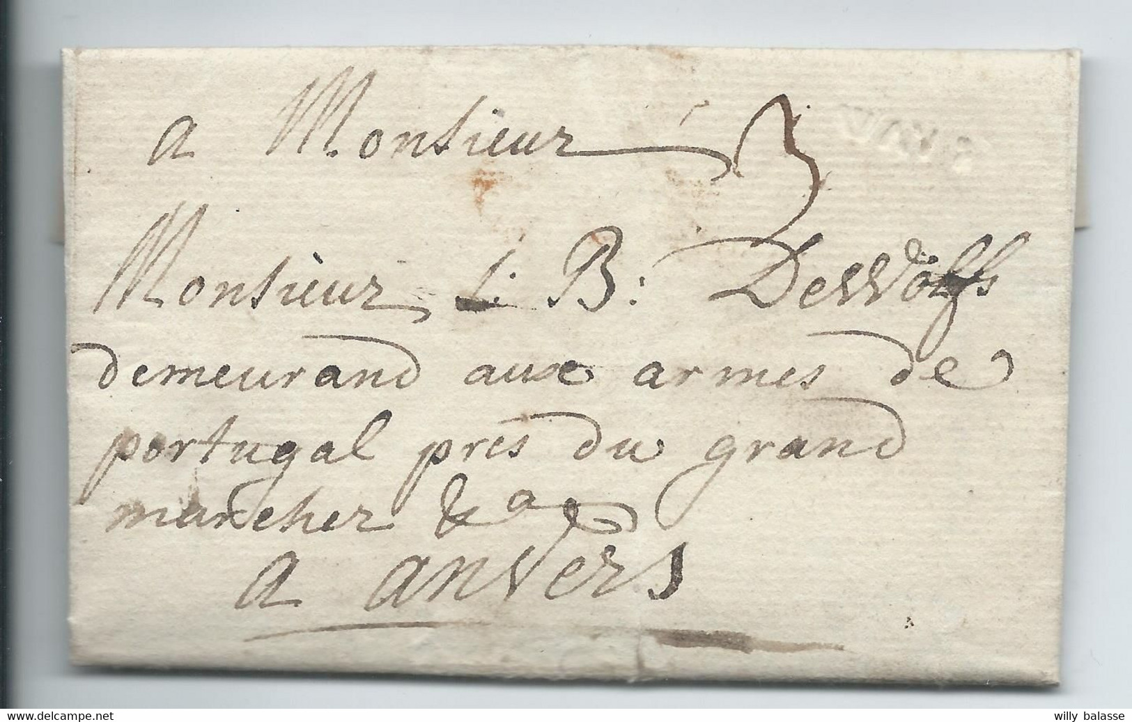 L. 7.9.1771 Marque En Creux WAVER Herl 4 + 3 Pour Anvers - 1714-1794 (Paises Bajos Austriacos)