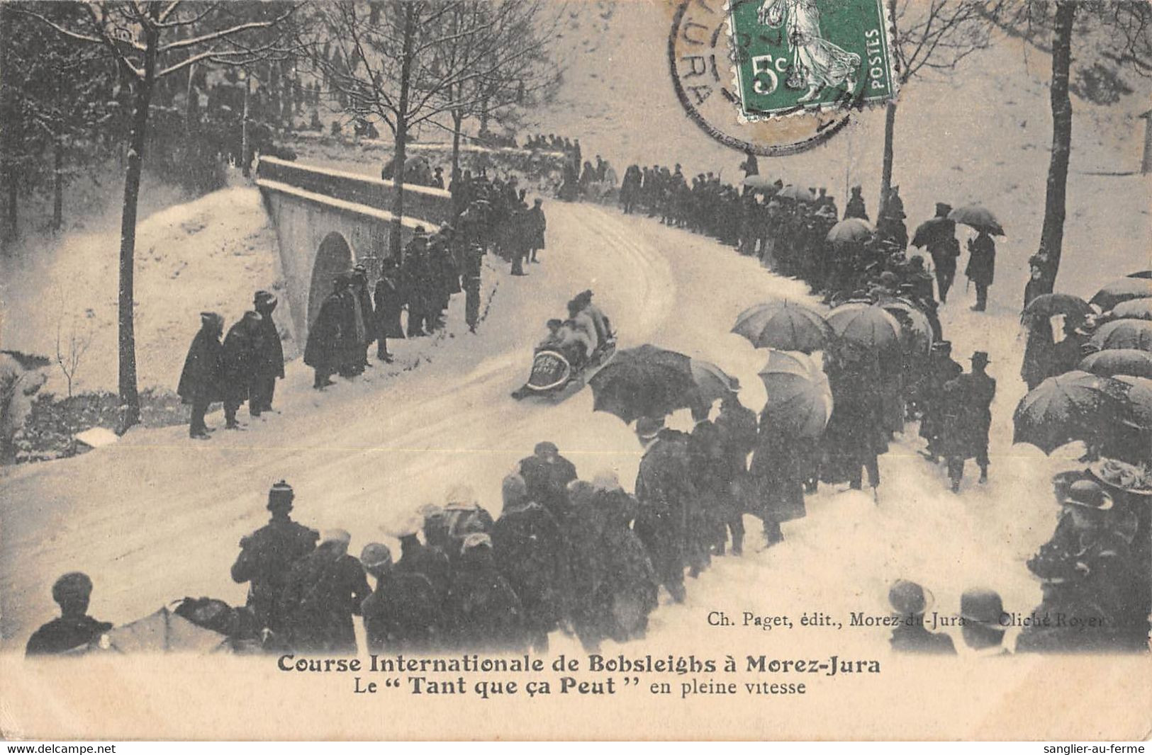 CPA 39 COURSE INTERNATIONALE DE BOBSLEIGHS A MOREZ JURA LE TANT QUE CA PEUT EN PLEINE VITESSE (voir Timbre Au Verso - Sonstige & Ohne Zuordnung