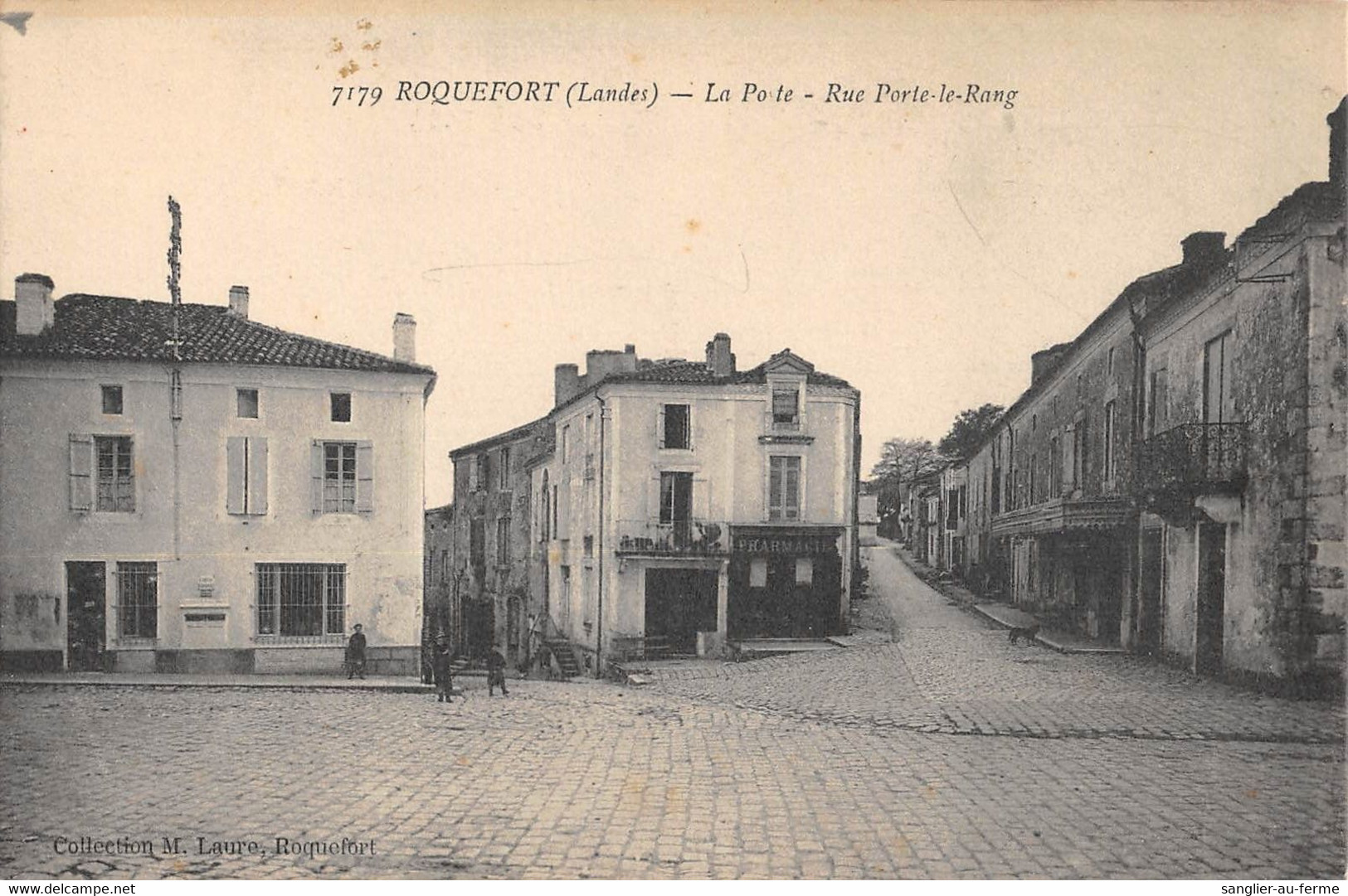 CPA 40 ROQUEFORT LA POSTE RUE PORTE LE RANG - Altri & Non Classificati