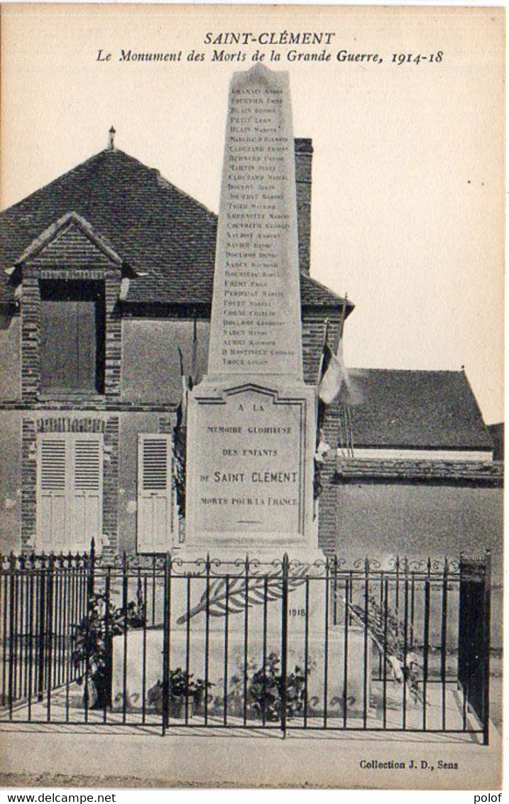 SAINT CLEMENT  - Le Monument De La Grande Guerre 1914-1918(123576) - Saint Clement