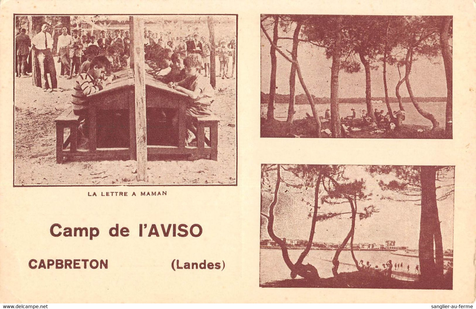 CPA 40 CAPBRETON CAMP DE L'AVISO LA LETTRE A LA MAIN - Andere & Zonder Classificatie