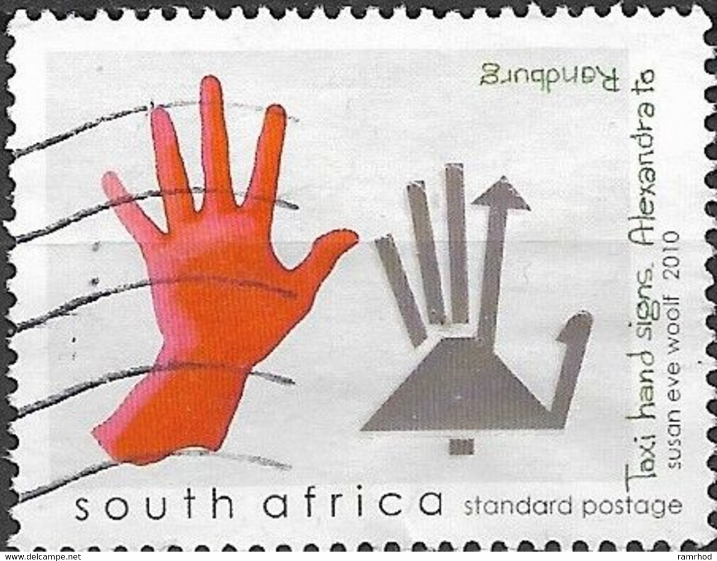 SOUTH AFRICA 2010 Taxi Hand Signs - (2r25) -  Alexandra To Randburg FU - Used Stamps