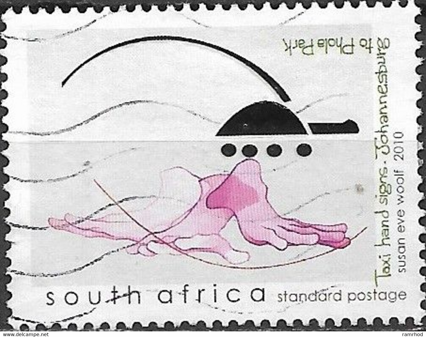 SOUTH AFRICA 2010 Taxi Hand Signs - (2r25) -  Johannesburg To Phola Park FU - Used Stamps