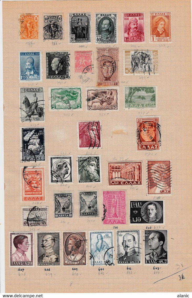 GRECE LOT DE PLUS DE 150 TIMBRES Neufs A Charnière Et Oblitérés Tous Différents /En Bon état/ - Collections