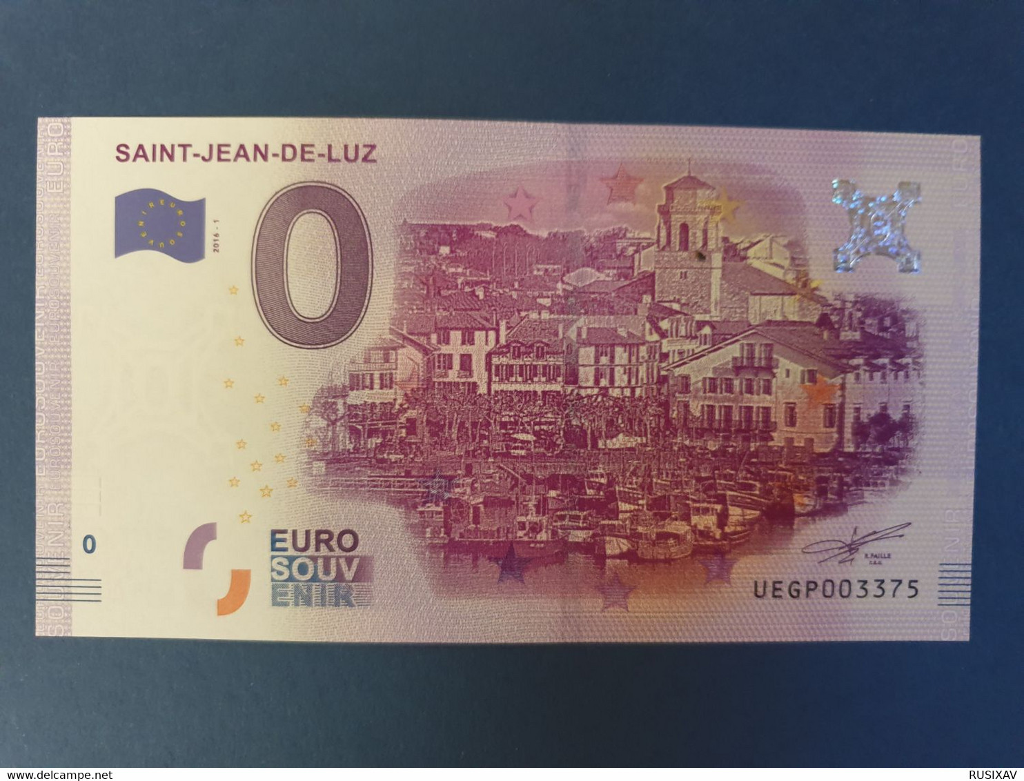 Billet Souvenir 0 Euros 2016 Saint Jean De Luz - Andere & Zonder Classificatie