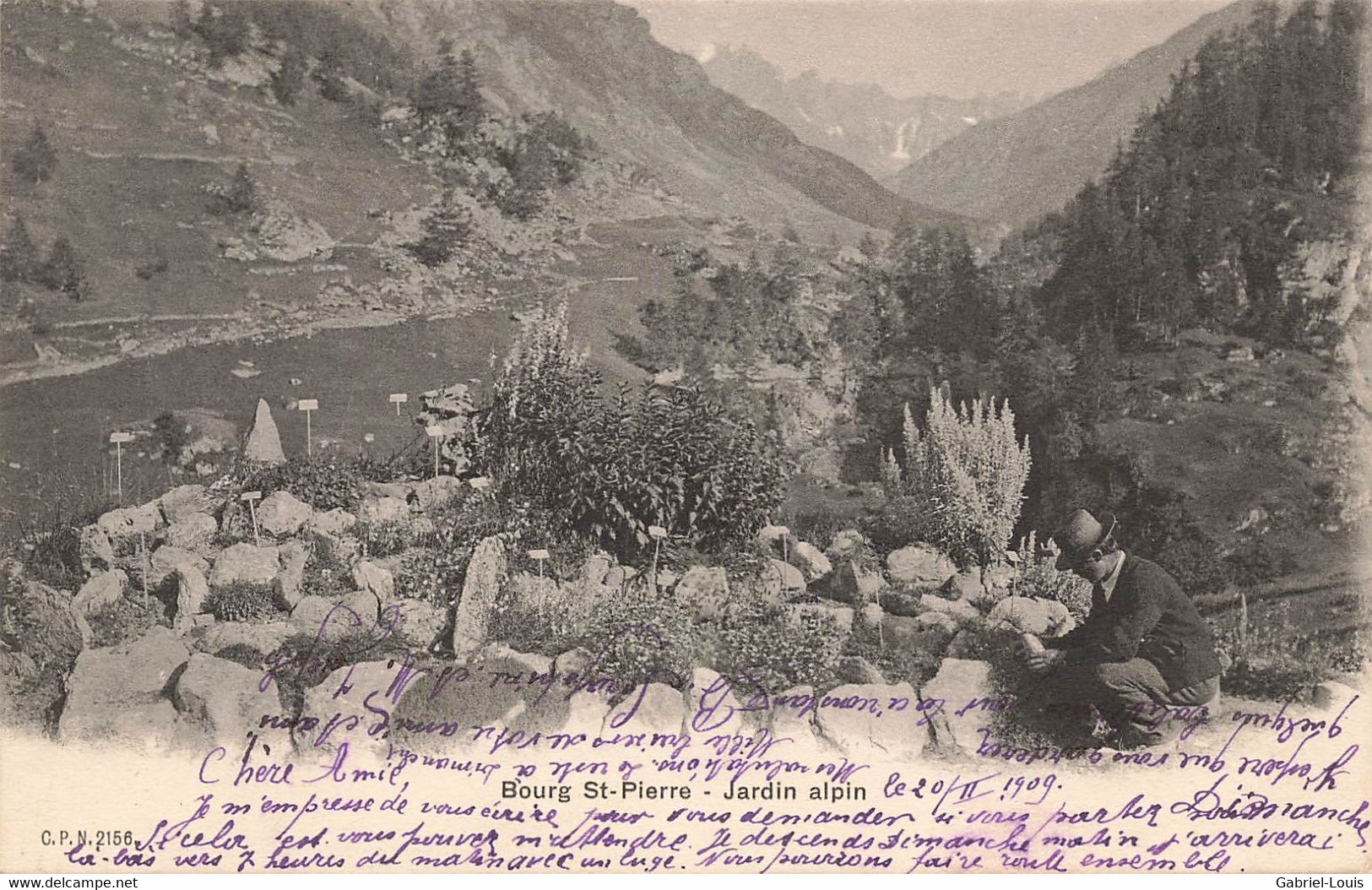 Bourg St Pierre Jardin Alpin  Animée Jardin Botanique 1909 - Bourg-Saint-Pierre 