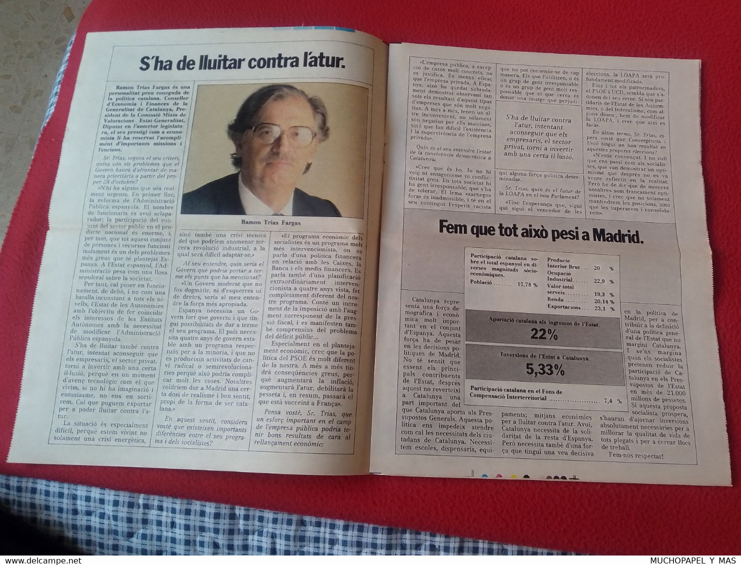 ANTIGUA REVISTA PROPAGANDA POLÍTICA PANFLETO O SIMIL CIU CONVERGENCIA I UNIÓ MIQUEL ROCA 1982 CATALOGNE CATALUNYA VER... - Trödler & Sammler