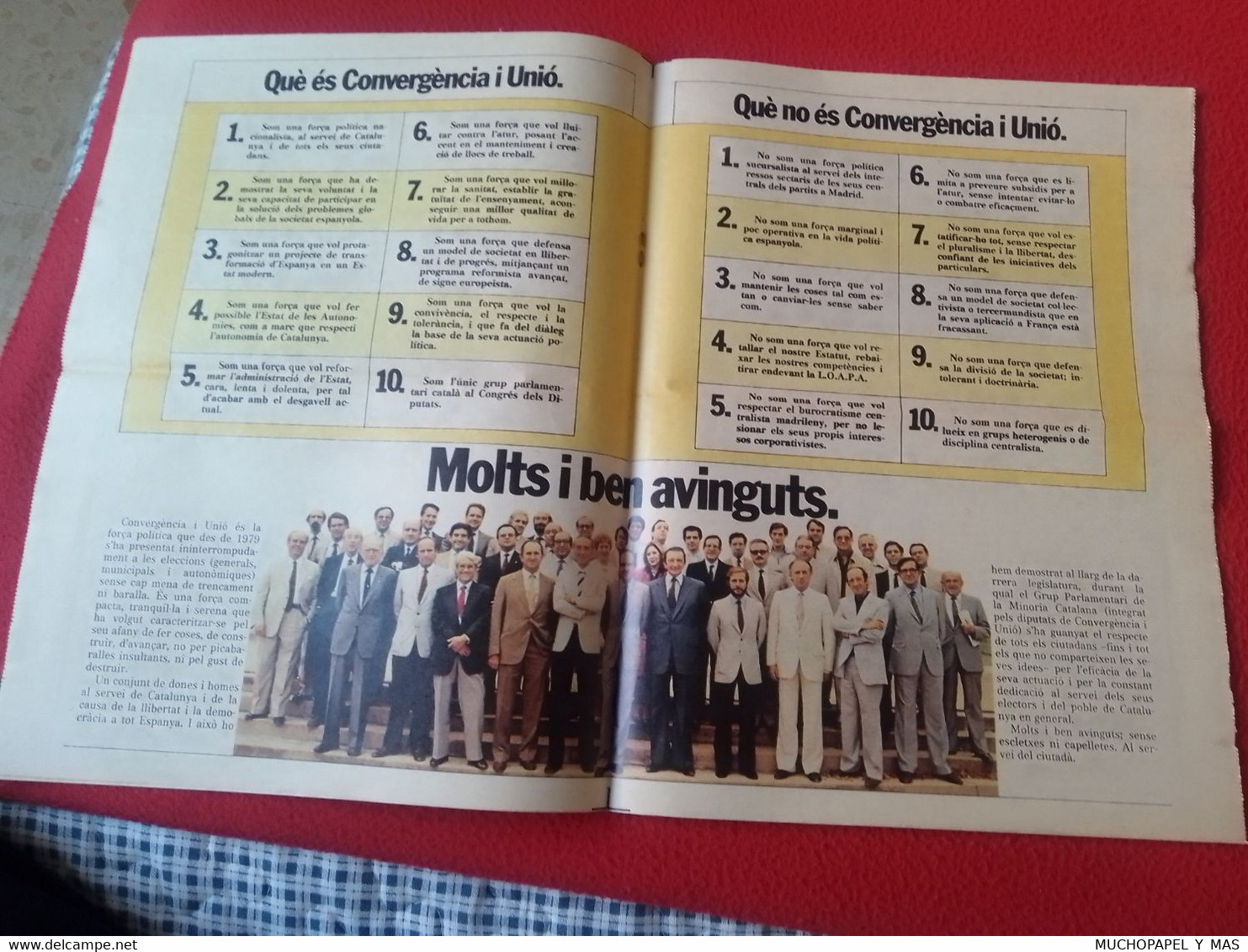 ANTIGUA REVISTA PROPAGANDA POLÍTICA PANFLETO O SIMIL CIU CONVERGENCIA I UNIÓ MIQUEL ROCA 1982 CATALOGNE CATALUNYA VER...