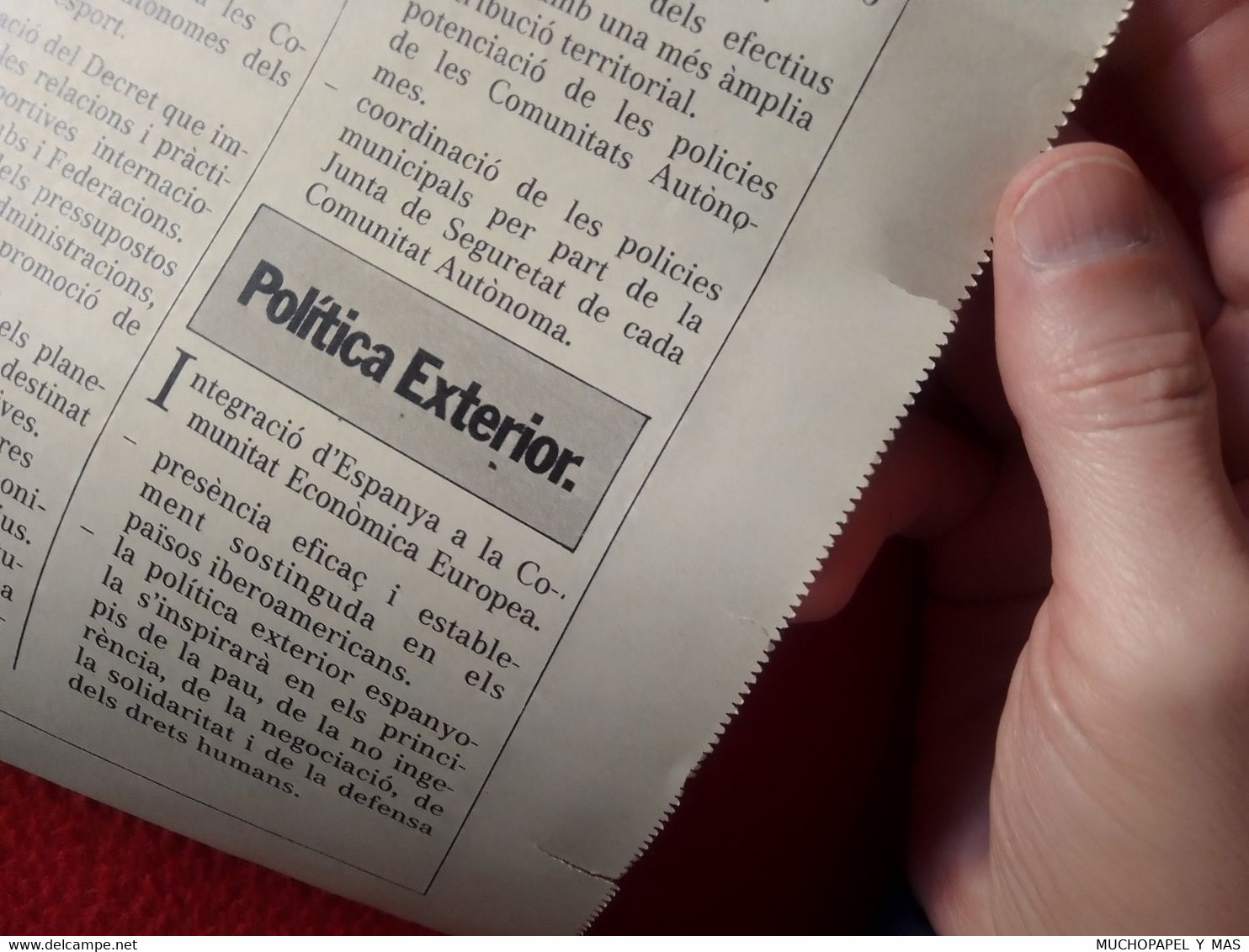 ANTIGUA REVISTA PROPAGANDA POLÍTICA PANFLETO O SIMIL CIU CONVERGENCIA I UNIÓ MIQUEL ROCA 1982 CATALOGNE CATALUNYA VER...