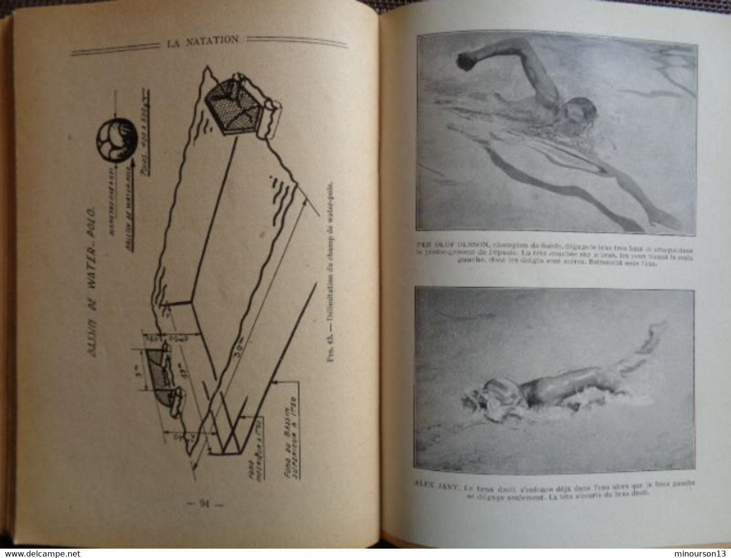 1947 - LA NATATION ILLUSTRE DE 30 FIGURES & 4 PAGES HORS TEXTE PAR MONIQUE BERLIOUX - Natation