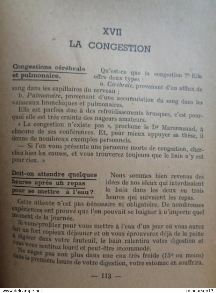 1947 - LA NATATION ILLUSTRE DE 30 FIGURES & 4 PAGES HORS TEXTE PAR MONIQUE BERLIOUX - Natation