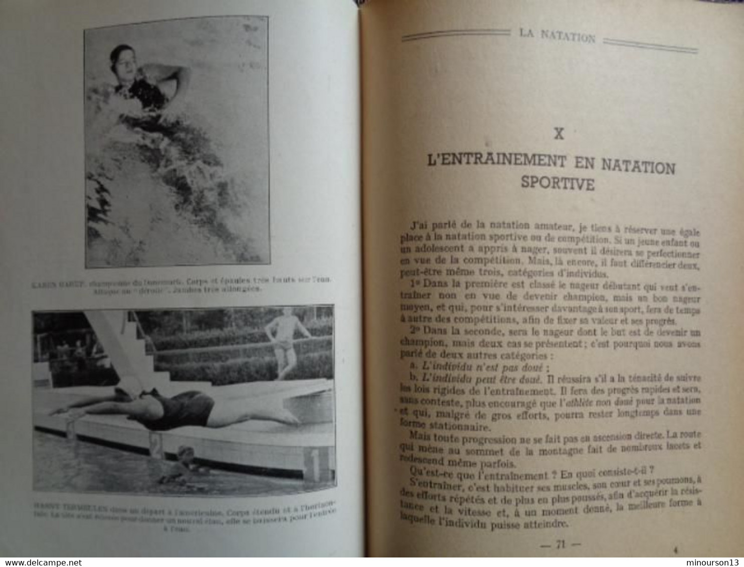 1947 - LA NATATION ILLUSTRE DE 30 FIGURES & 4 PAGES HORS TEXTE PAR MONIQUE BERLIOUX - Natation