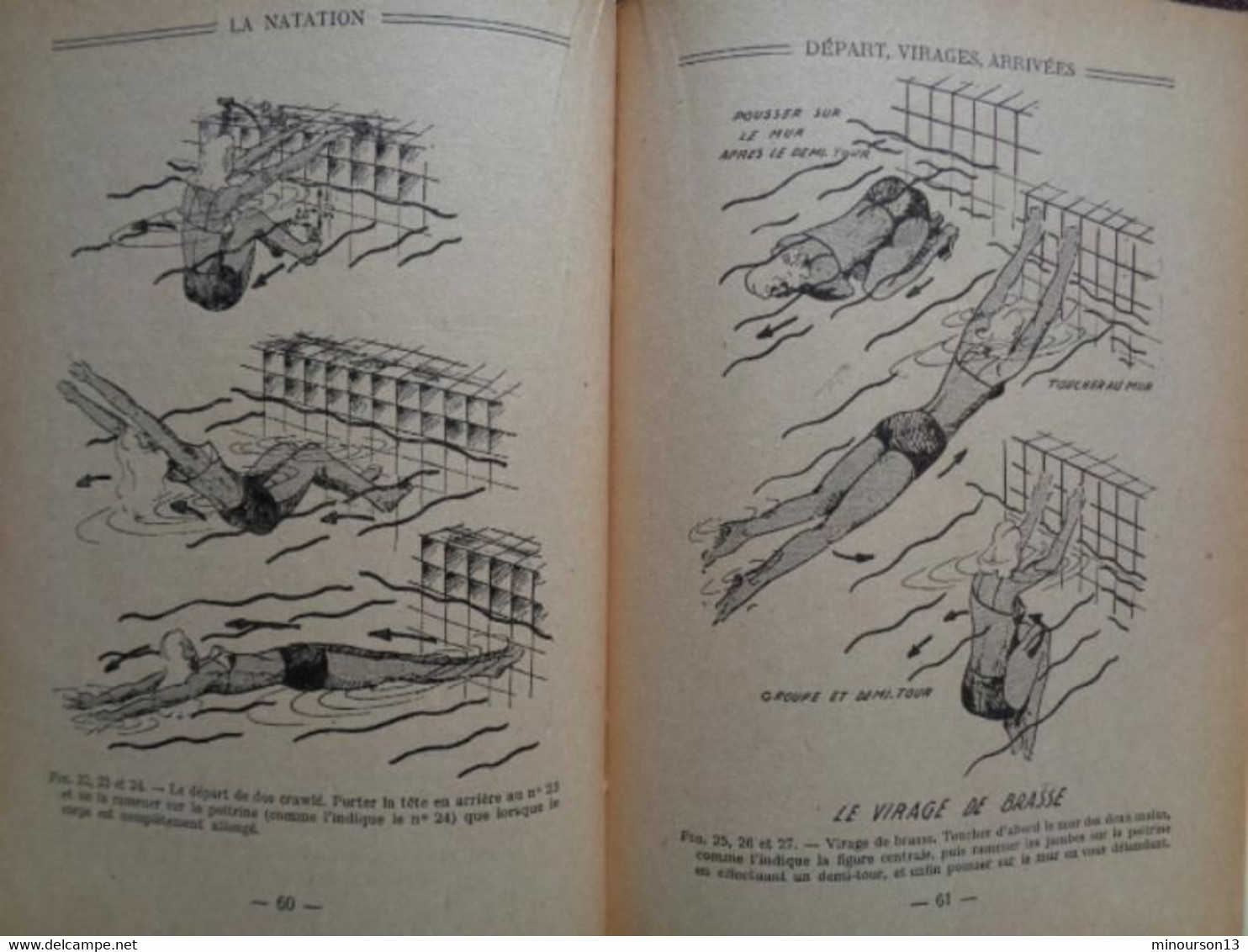 1947 - LA NATATION ILLUSTRE DE 30 FIGURES & 4 PAGES HORS TEXTE PAR MONIQUE BERLIOUX