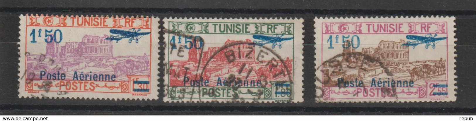 Tunisie 1930 Série Avion PA 10-12, 3 Val Oblit. Used - Poste Aérienne