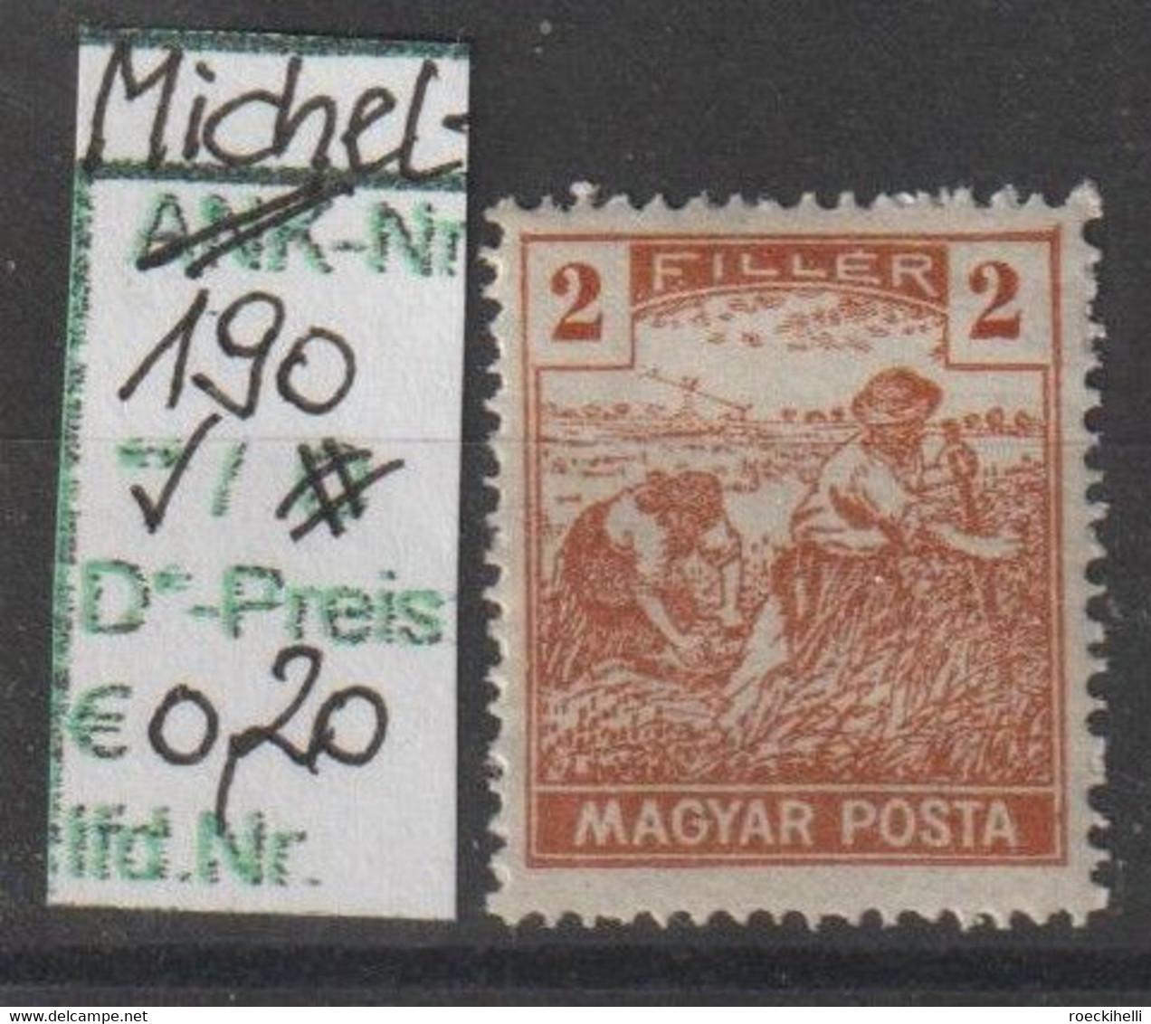 1916 - UNGARN - FM/DM "Schnitter" 2 F Ocker - ** Postfrisch - S. Scan  (hu 190  Magyar) - Unused Stamps