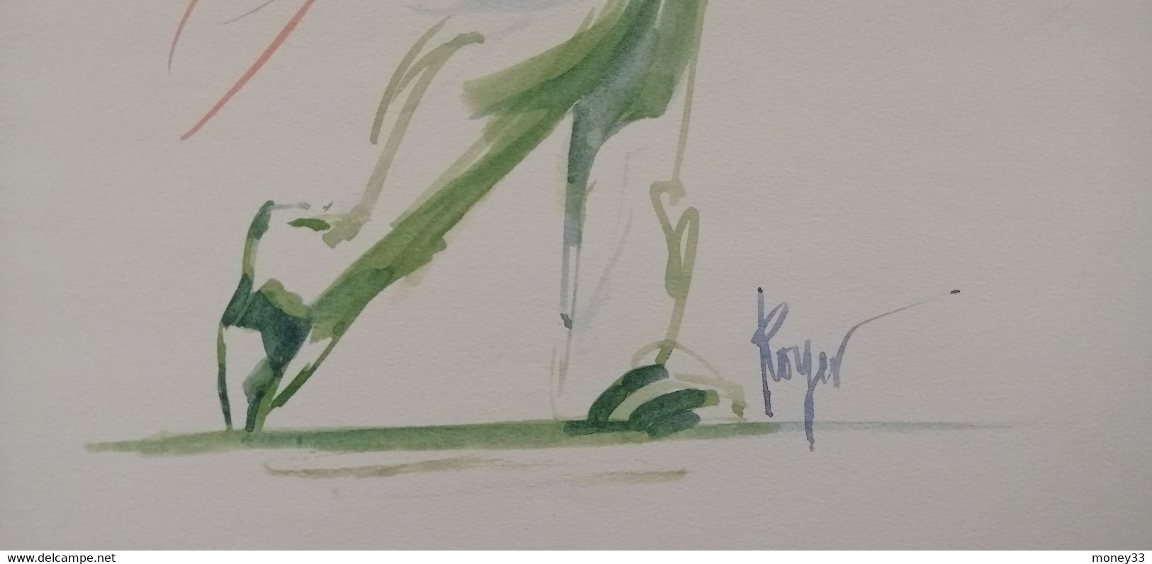 Impression Sur Papier Arches D'un Golfeur En Mouvement Signé Royer - Autres & Non Classés