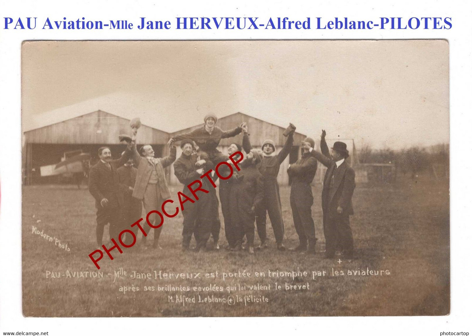 PAU Aviation-AVIATRICE Jane HERVEUX-Alfred LEBLANC-Aviateurs-Pilotes - Pau