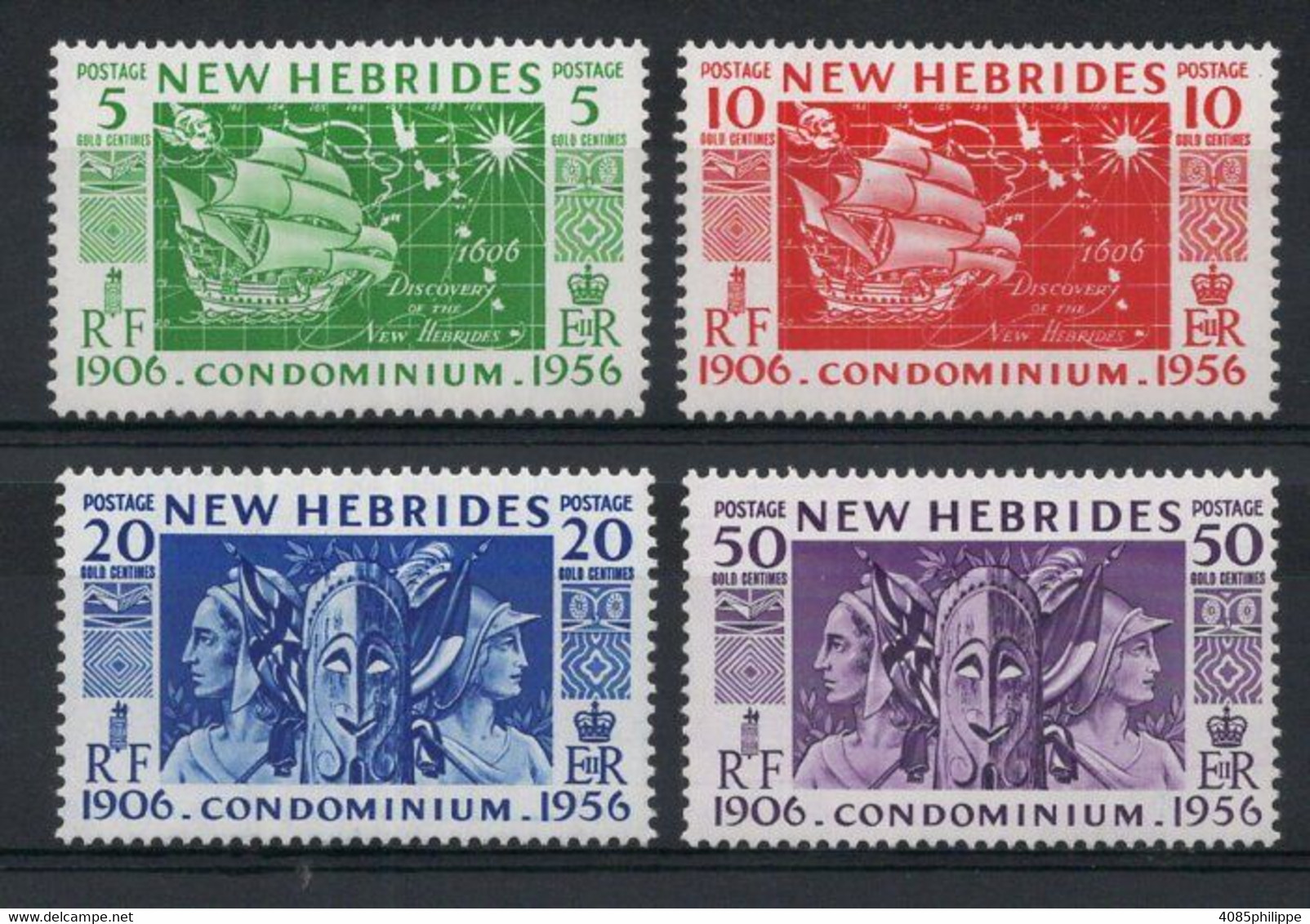 Nouvelles HEBRIDES Timbres Poste  N°171* à 174* Neufs Charnière TB Cote 8€75 - Unused Stamps