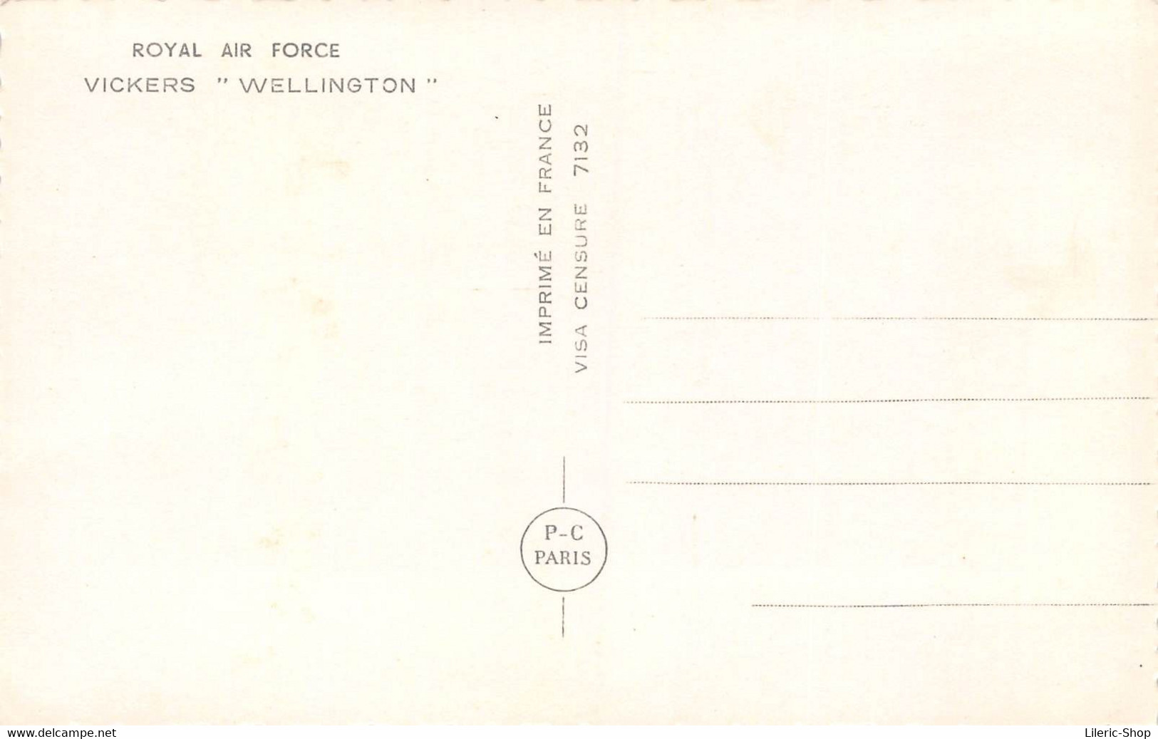 ROYAL AIR FORCE  BOMBARDIER MOYEN VICKERS " WELLINGTON " EN VOL - 1939-1945: 2ème Guerre