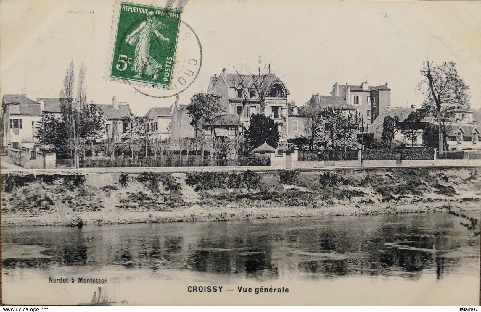 C. P. A. : 78 : CROISSY : Vue Générale, Maisons Sur Le Quai De Seine, Timbre En 1912 - Croissy-sur-Seine