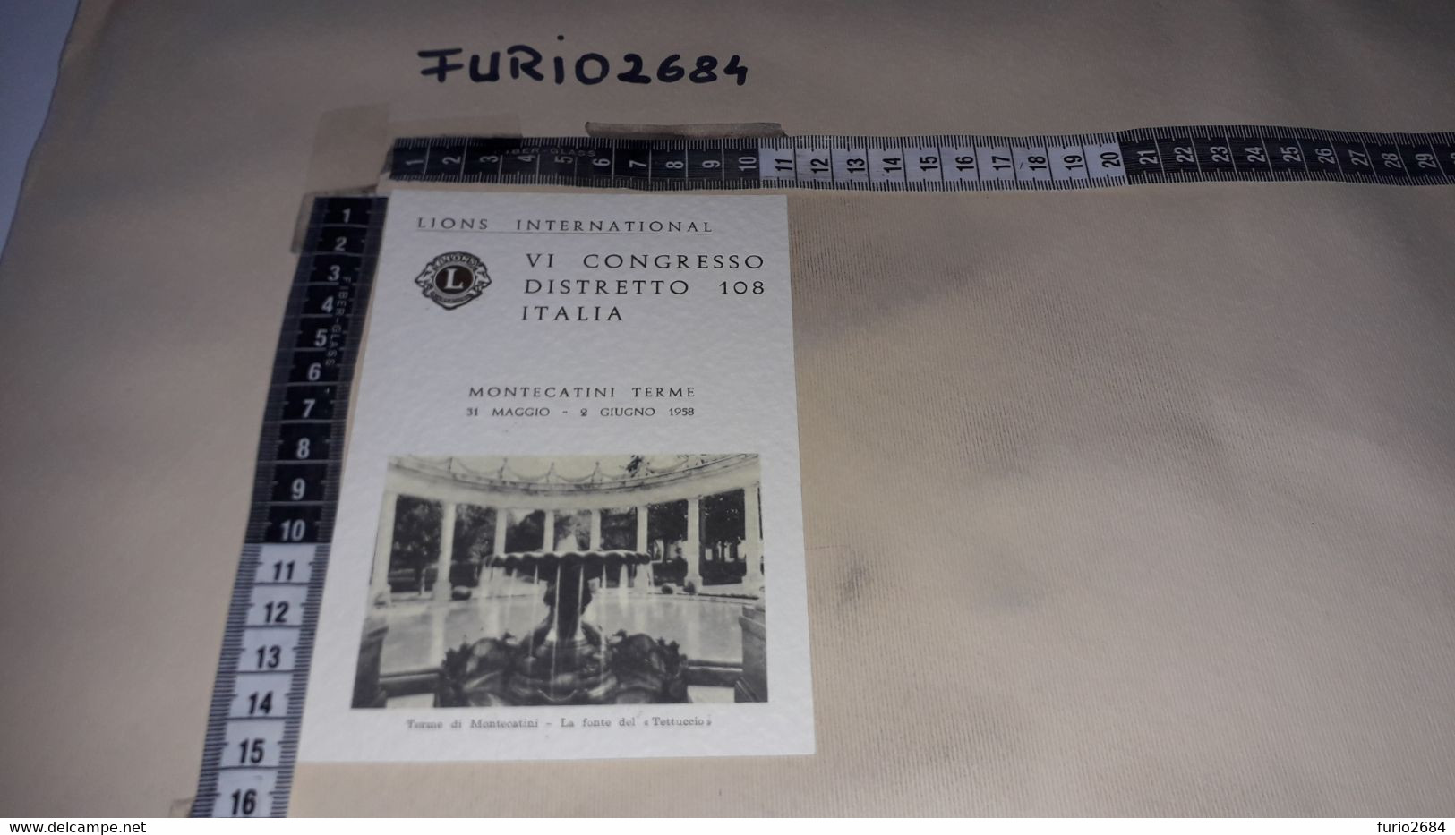 MV1 MONTECATINI TERME LIONS INTERNATIONAL VI CONGRESSO DISTRETTO 108 ITALIA MAGGIO GIUGNO 1958 - Manifestazioni