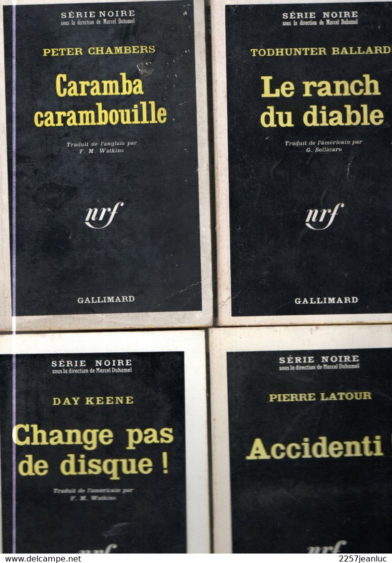 4 Romans  Serie Noire  - Editions Gallimard  N: 670 - 671 - 1197 Et 1279 Titres Divers De 1961 à 1969 - Roman Noir